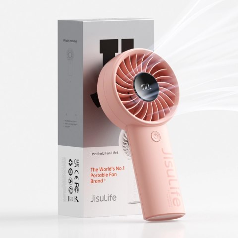 Mini wentylator Jisulife Handheld Fan Life4 5000mAh przenośny wiatraczek USB - różowy