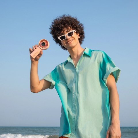 Mini wentylator Jisulife Handheld Fan Life4 5000mAh przenośny wiatraczek USB - różowy