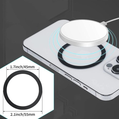 Pierścień magnetyczny Tech-Protect MagMat MagSafe uniwersalny - czarny / srebrny (2 szt.)