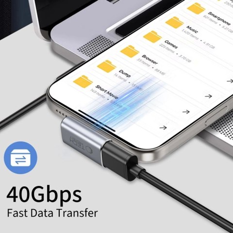 Adapter kątowy Tech-Protect Ultraboost AA03 USB-C - szary Adapter kątowy Tech-Protect Ultraboost AA03 USB-C - szary