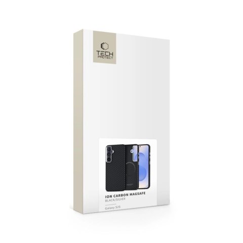 Etui Tech-Protect Ion Carbon MagSafe na Samsung Galaxy S25 - czarne Etui Tech-Protect Ion Carbon MagSafe na Samsung Galaxy S25 - czarne