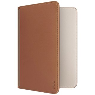 Etui na paszport UNIQ Belmont z Apple Find My blokada RFID karmelowy beżowy