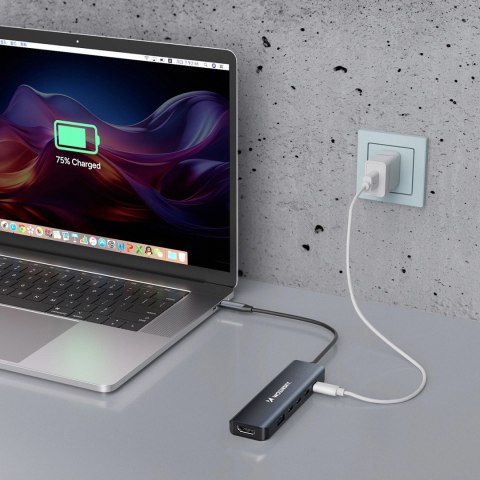 Hub USB-C 6 w 1 Wozinsky WHBC10Y4S wielofunkcyjny, aluminiowy, z kablem 15 cm - szary Hub USB-C 6 w 1 Wozinsky WHBC10Y4S wielofunkcyjny, aluminiowy, z kablem 15 cm - szary
