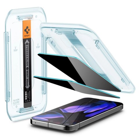 Szkło prywatyzujące Spigen Glas.TR "Ez Fit" Privacy HD 2-pack na Google Pixel 9 / 9 Pro Szkło prywatyzujące Spigen Glas.TR "Ez Fit" Privacy HD 2-pack na Google Pixel 9 / 9 Pro