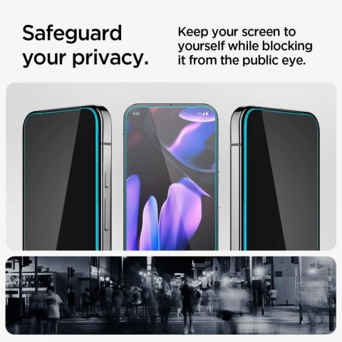 Szkło prywatyzujące Spigen Glas.TR "Ez Fit" Privacy HD 2-pack na Google Pixel 9 / 9 Pro Szkło prywatyzujące Spigen Glas.TR "Ez Fit" Privacy HD 2-pack na Google Pixel 9 / 9 Pro