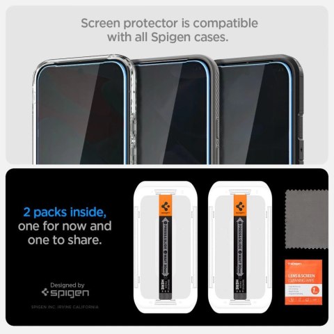 Szkło prywatyzujące Spigen Glas.TR "Ez Fit" Privacy HD 2-pack na Google Pixel 9 / 9 Pro Szkło prywatyzujące Spigen Glas.TR "Ez Fit" Privacy HD 2-pack na Google Pixel 9 / 9 Pro