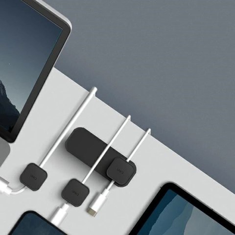 UNIQ Pod Mag magnetyczny organizer do kabli + baza ciemnoszary/charcoal dark grey UNIQ Pod Mag magnetyczny organizer do kabli + baza ciemnoszary/charcoal dark grey