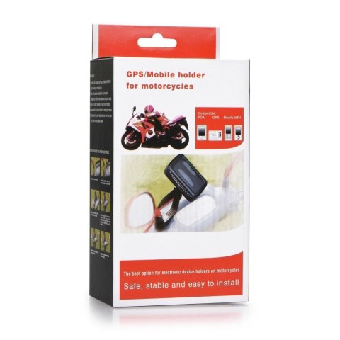 Uchwyt motocyklowy na zamek wodoodporny ( 6,4" - 8" ) CM757 czarny Uchwyt motocyklowy na zamek wodoodporny ( 6,4" - 8" ) CM757 czarny