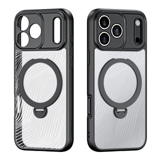 Etui Dux Ducis Aimo Mag z pierścieniem magnetycznym i podstawką na iPhone 17 Pro - czarne
