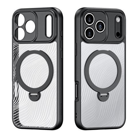 Etui Dux Ducis Aimo Mag z pierścieniem magnetycznym i podstawką na iPhone 17 Pro - czarne