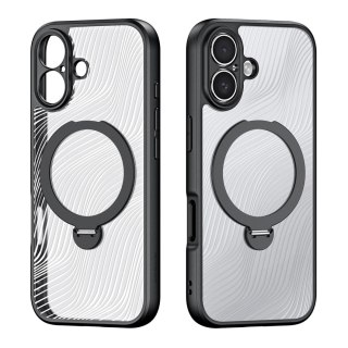 Etui Dux Ducis Aimo Mag z pierścieniem magnetycznym i podstawką na iPhone 17 - czarne