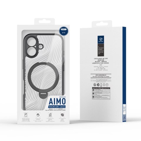 Etui Dux Ducis Aimo Mag z pierścieniem magnetycznym i podstawką na iPhone 17 - czarne