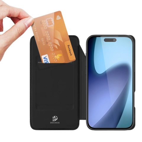 Etui Dux Ducis Skin Pro na iPhone 17 Pro Max z klapką i miejscem na kartę - czarne