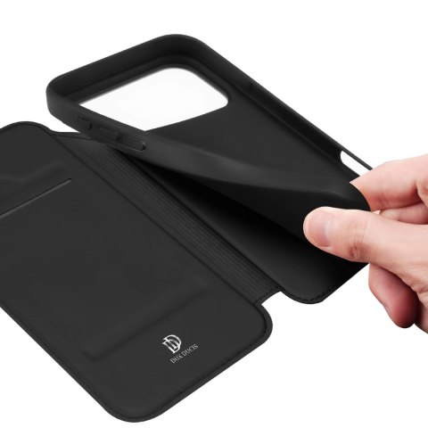 Etui Dux Ducis Skin Pro na iPhone 17 z klapką i miejscem na kartę - czarne
