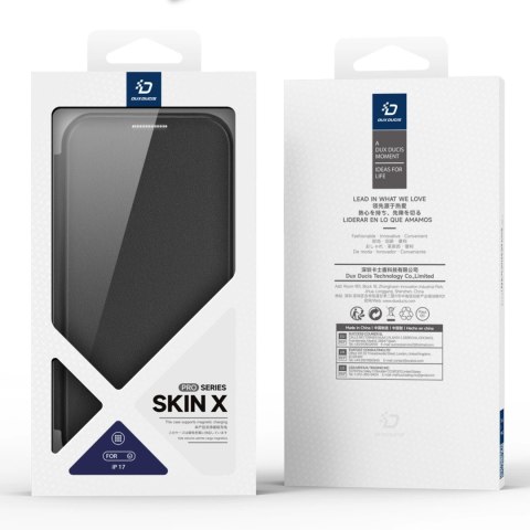 Etui Dux Ducis Skin X Pro na iPhone 17 z portfelem, kompatybilne z MagSafe - czarne