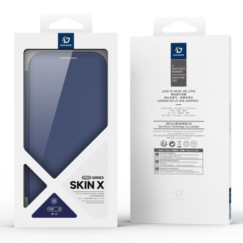 Etui Dux Ducis Skin X Pro na iPhone 17 z portfelem, kompatybilne z MagSafe - niebieskie