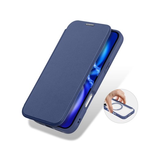 Etui Dux Ducis Skin X Pro na iPhone 17 z portfelem, kompatybilne z MagSafe - niebieskie