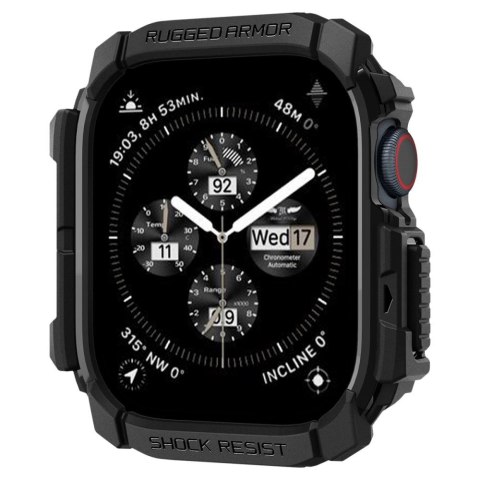 Etui Spigen Rugged Armor na Apple Watch 10 (42 mm) - czarne Etui Spigen Rugged Armor na Apple Watch 10 (42 mm) - czarne