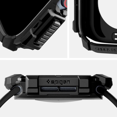 Etui Spigen Rugged Armor na Apple Watch 10 (42 mm) - czarne Etui Spigen Rugged Armor na Apple Watch 10 (42 mm) - czarne