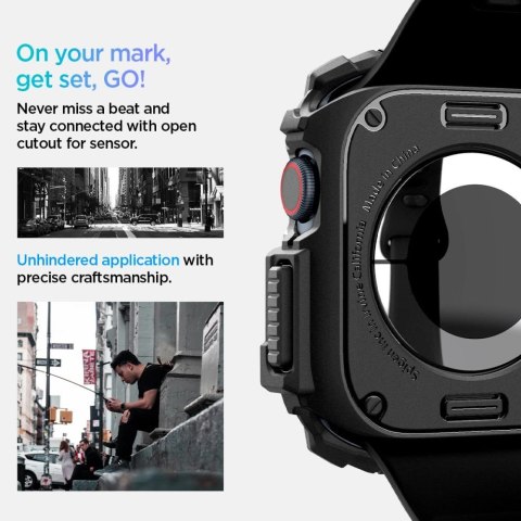 Etui Spigen Rugged Armor na Apple Watch 10 (42 mm) - czarne Etui Spigen Rugged Armor na Apple Watch 10 (42 mm) - czarne