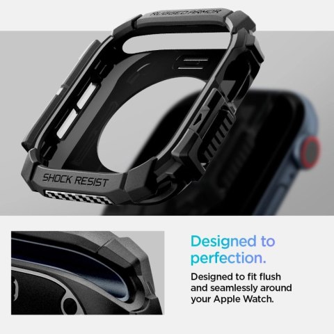 Etui Spigen Rugged Armor na Apple Watch 10 (42 mm) - czarne Etui Spigen Rugged Armor na Apple Watch 10 (42 mm) - czarne