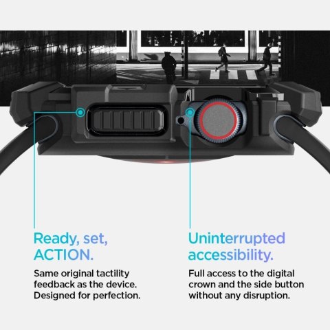 Etui Spigen Rugged Armor na Apple Watch 10 (42 mm) - czarne Etui Spigen Rugged Armor na Apple Watch 10 (42 mm) - czarne