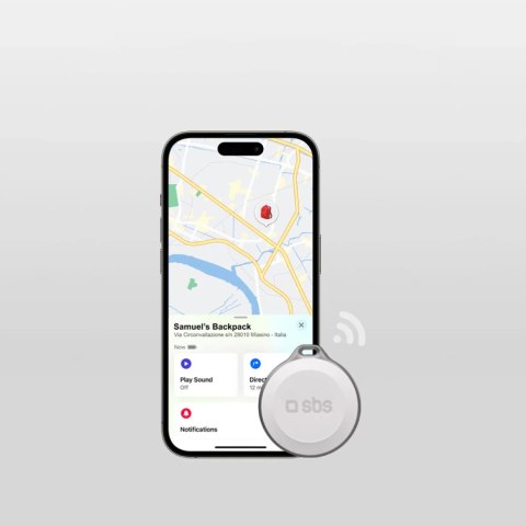 Lokalizator SBS Track My Circle wodoodporny IP65 kompatybilny z Apple Find My - biały