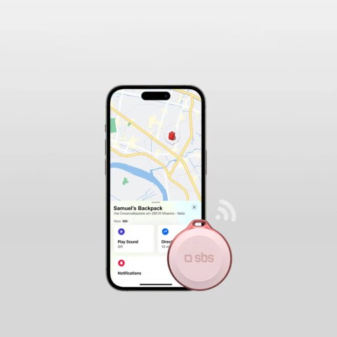 Lokalizator SBS Track My Circle wodoodporny IP65 kompatybilny z Apple Find My - różowy Lokalizator SBS Track My Circle wodoodporny IP65 kompatybilny z Apple Find My - różowy