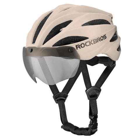 Kask rowerowy Rockbros z szybką, odpinane okulary z ochroną UV, unisex - brązowy Kask rowerowy Rockbros z szybką, odpinane okulary z ochroną UV, unisex - brązowy