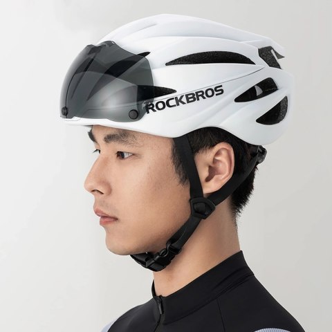 Kask rowerowy Rockbros z szybką, odpinane okulary z ochroną UV, unisex - brązowy Kask rowerowy Rockbros z szybką, odpinane okulary z ochroną UV, unisex - brązowy