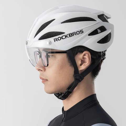 Kask rowerowy Rockbros z szybką, odpinane okulary z ochroną UV, unisex - brązowy Kask rowerowy Rockbros z szybką, odpinane okulary z ochroną UV, unisex - brązowy