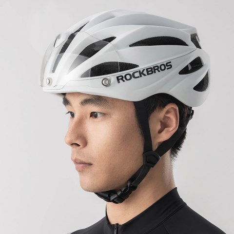 Kask rowerowy Rockbros z szybką, odpinane okulary z ochroną UV, unisex - brązowy Kask rowerowy Rockbros z szybką, odpinane okulary z ochroną UV, unisex - brązowy
