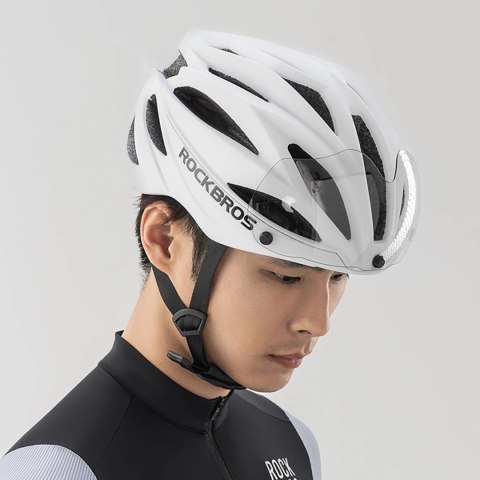 Kask rowerowy Rockbros z szybką, odpinane okulary z ochroną UV, unisex - brązowy Kask rowerowy Rockbros z szybką, odpinane okulary z ochroną UV, unisex - brązowy