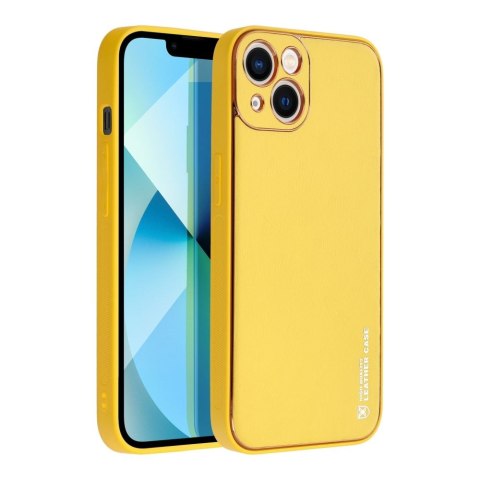 Futerał LEATHER CASE skórzany do IPHONE 14 Plus żółty Futerał LEATHER CASE skórzany do IPHONE 14 Plus żółty