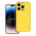 Futerał LEATHER CASE skórzany do IPHONE 14 Pro żółty Futerał LEATHER CASE skórzany do IPHONE 14 Pro żółty