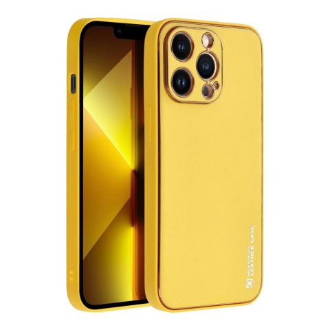 Futerał LEATHER CASE skórzany do IPHONE 14 Pro żółty Futerał LEATHER CASE skórzany do IPHONE 14 Pro żółty