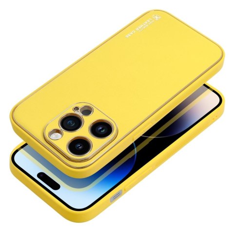 Futerał LEATHER CASE skórzany do IPHONE 14 Pro żółty Futerał LEATHER CASE skórzany do IPHONE 14 Pro żółty