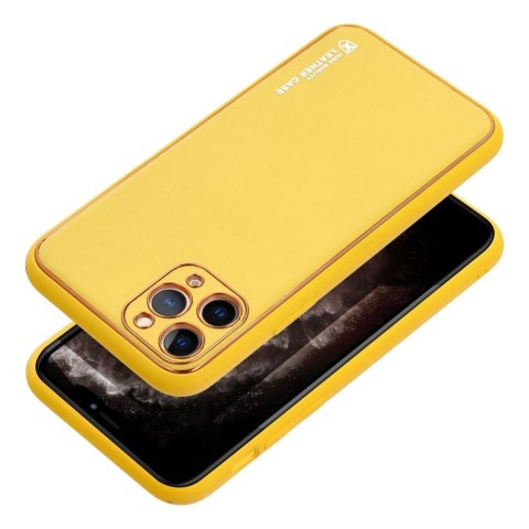Futerał LEATHER CASE skórzany do IPHONE 15 Pro żółty Futerał LEATHER CASE skórzany do IPHONE 15 Pro żółty