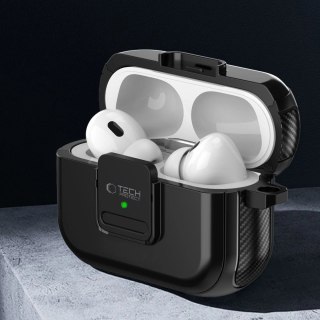 Etui Tech-Protect Defender Hook MagSafe z karabińczykiem na Apple AirPods Pro 1 / 2 - czarne