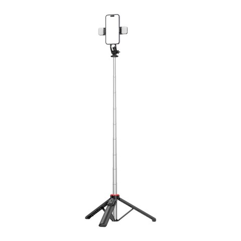 Selfie stick WC13YDS teleskopowy tripod 1.3m z podwójną lampą i uchwytem na telefon - czarny Selfie stick WC13YDS teleskopowy tripod 1.3m z podwójną lampą i uchwytem na telefon - czarny