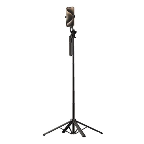 Selfie stick WH181-Y1S teleskopowy statyw 1.75m ze stopu aluminium z uchwytem na telefon - czarny Selfie stick WH181-Y1S teleskopowy statyw 1.75m ze stopu aluminium z uchwytem na telefon - czarny