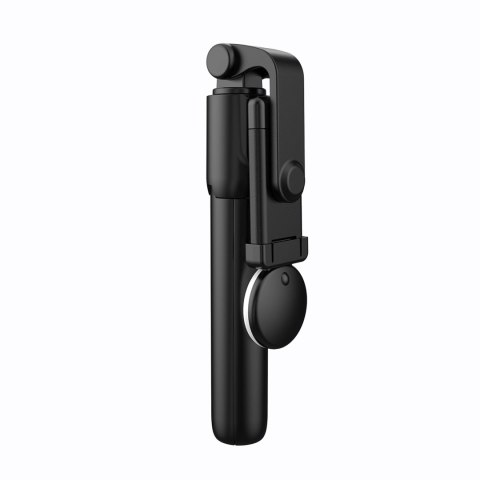 Selfie stick WH1YXS teleskopowy tripod 1m z okrągłą lampą i uchwytem na telefon - czarny Selfie stick WH1YXS teleskopowy tripod 1m z okrągłą lampą i uchwytem na telefon - czarny