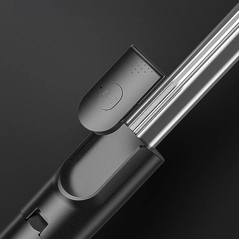 Selfie stick WH1YXS teleskopowy tripod 1m z okrągłą lampą i uchwytem na telefon - czarny Selfie stick WH1YXS teleskopowy tripod 1m z okrągłą lampą i uchwytem na telefon - czarny