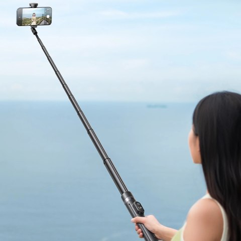 Selfie stick Wozinsky WRZP1 z automatycznie rozkładanymi nóżkami, funkcja statywu, 1,7m - czarny