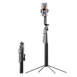 Selfie stick Wozinsky WST-360YS z funkcją statywu z automatycznym śledzeniem twarzy 360° AI sterowanie gestami - czarny