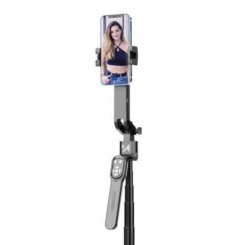 Selfie stick Wozinsky WST-360YS z funkcją statywu z automatycznym śledzeniem twarzy 360° AI sterowanie gestami - czarny