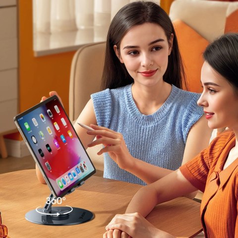 Stojak na tablet Wozinsky WRS-DSY84SS obrotowy 360° aluminiowy - szary Stojak na tablet Wozinsky WRS-DSY84SS obrotowy 360° aluminiowy - szary