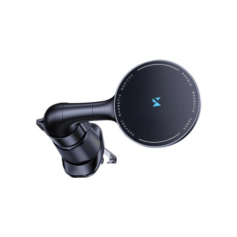 Uchwyt samochodowy Wozinsky WCT5-6S4Y z ładowarką indukcyjną Qi/MagSafe 15W na kratkę nawiewu - czarny Uchwyt samochodowy Wozinsky WCT5-6S4Y z ładowarką indukcyjną Qi/MagSafe 15W na kratkę nawiewu - czarny