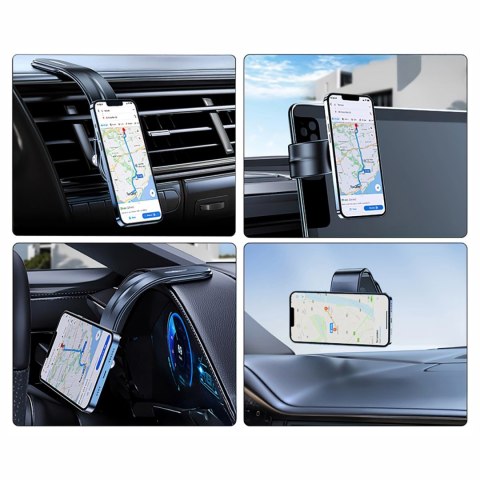 Uchwyt samochodowy Wozinsky WCZ2Y2S magnetyczny z ładowarką indukcyjną 15W MagSafe do samochodu na kokpit - czarny Uchwyt samochodowy Wozinsky WCZ2Y2S magnetyczny z ładowarką indukcyjną 15W MagSafe do samochodu na kokpit - czarny