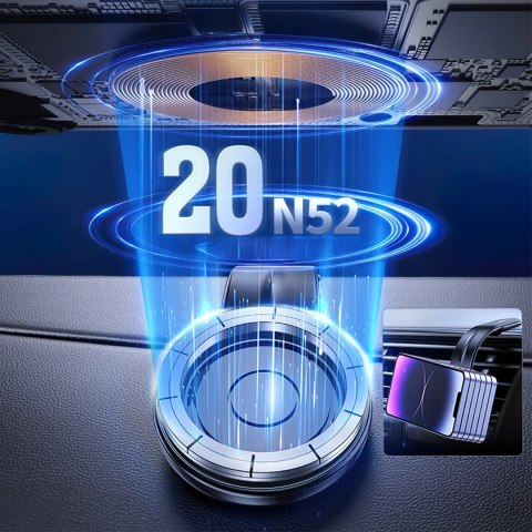 Uchwyt samochodowy Wozinsky WCZ2Y2S magnetyczny z ładowarką indukcyjną 15W MagSafe do samochodu na kokpit - czarny Uchwyt samochodowy Wozinsky WCZ2Y2S magnetyczny z ładowarką indukcyjną 15W MagSafe do samochodu na kokpit - czarny